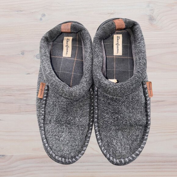 Dearfoams Memory Foam Unisex Slippers Grey L 11-12 - Picture 4 of 5